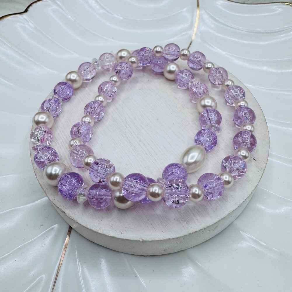 Lilac Gradient Glass Beaded Bracelet Style